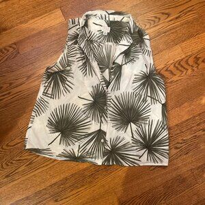 Size Medium Palm Leaf Print Blouse